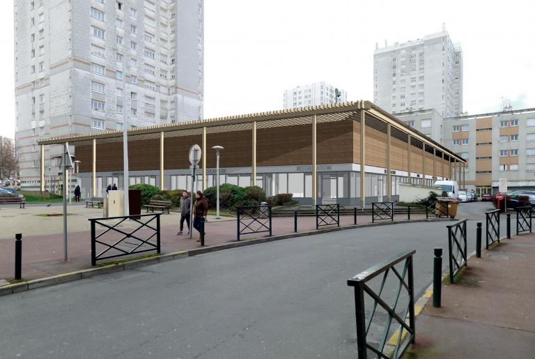 Perspective du futur centre commercial des Fontenelles de Nanterre - Crédit Equateur Architecture