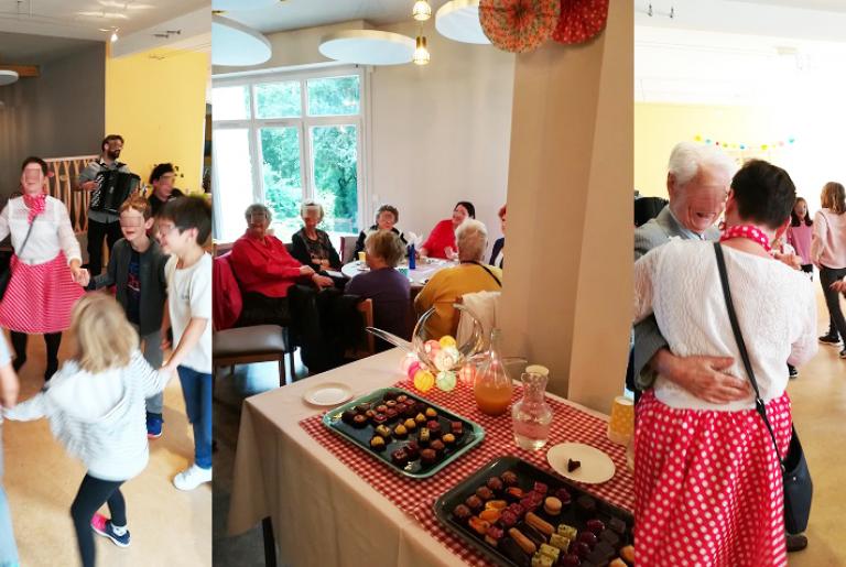 Accompagnée d’un accordéoniste, l’ambiance de la guinguette était au rendez-vous