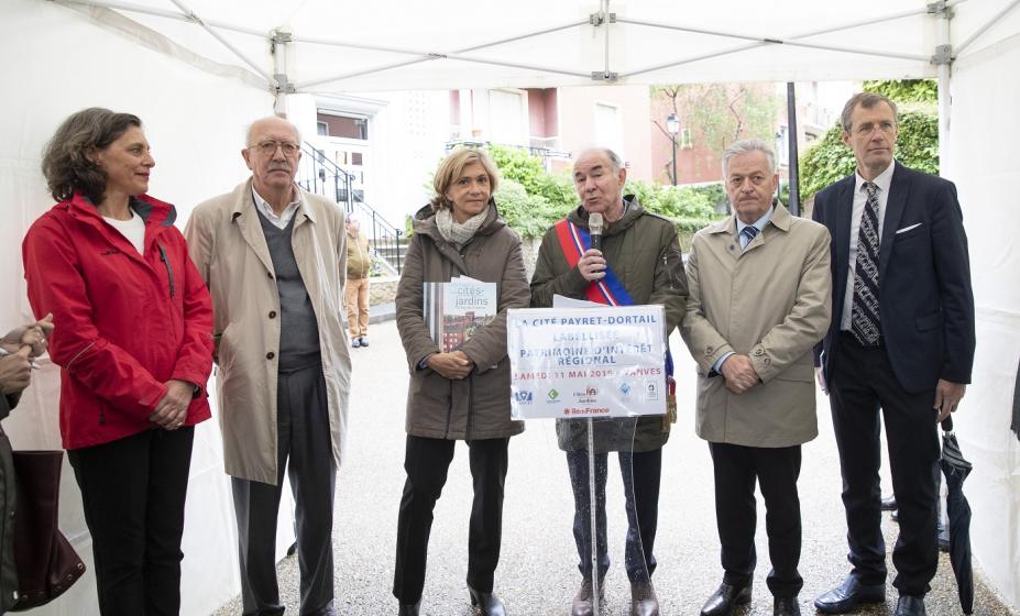 De gauche à droite : Florence Provendier, Jean-Pierre Respaut, Valérie Pécresse, Yves Révillon, Bernard Gauducheau et Damien Vanoverschelde - Photo Christophe Bertholin IP3