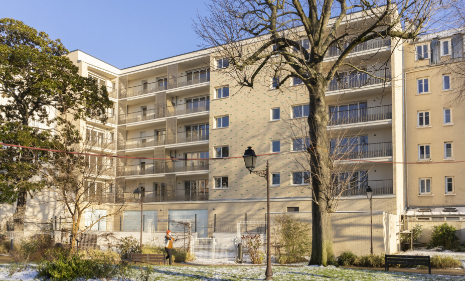 Vue sur le jardin du programme Square République à Bois-Colombes : photo Christophe Bertolin, agence IP3 Press