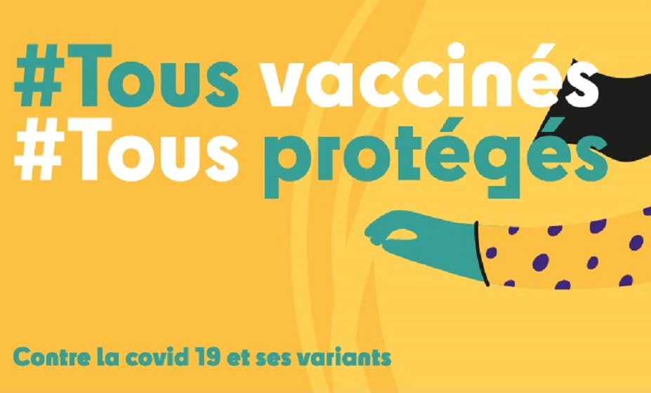 Affiche de la campagne d'information #Tous vaccinés #Tous protégés